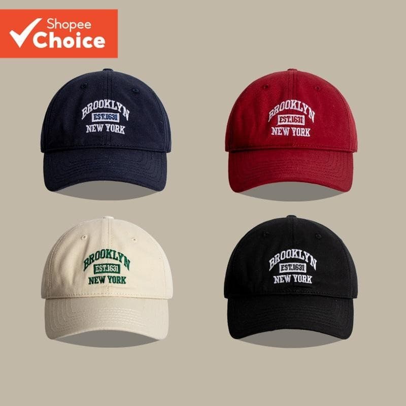 Boné De Beisebol Bordado Com Letras Simples Coreano Respirável Protetor Solar Algodão Masculino E Feminino Chapéu De Sol