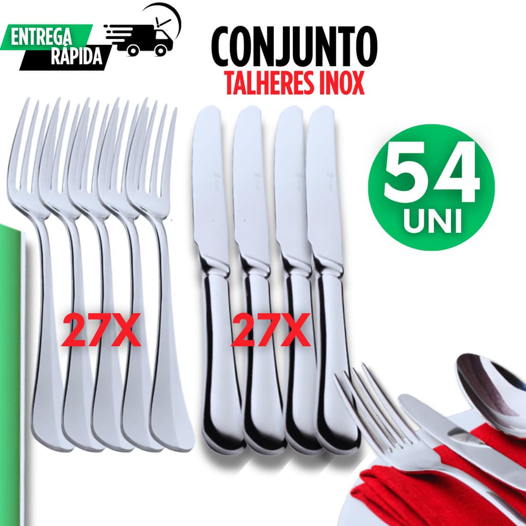 Facas e Garfos Inox – Talheres Garfo Faca Reforçadas para Cozinha, Restaurante e Uso Diário