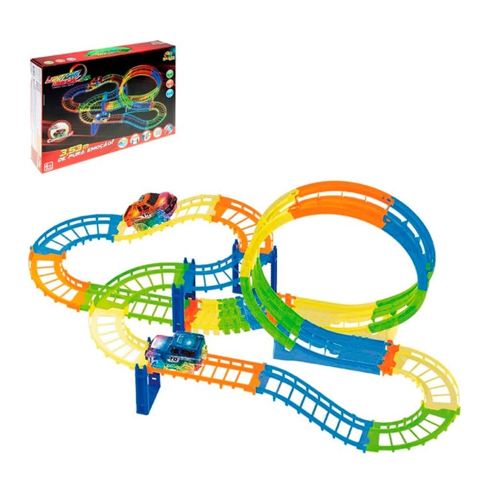Pista de carrinho com Luz looping mini  carro carrinho com Luz 360º