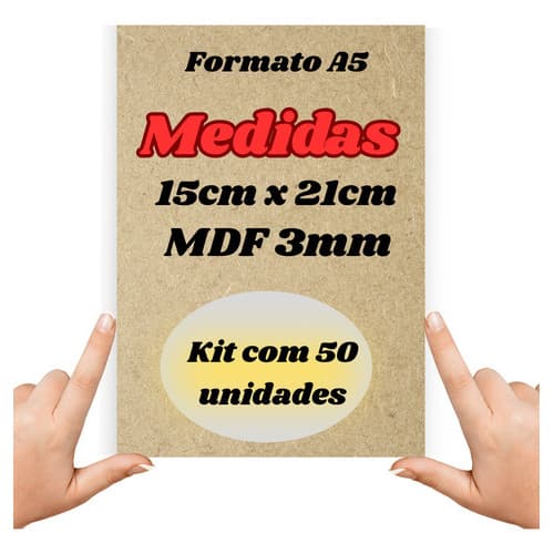 Placas Mdf Cru Kit 50 Un Placa 21x15 Cm Artesanato Quadro Artes