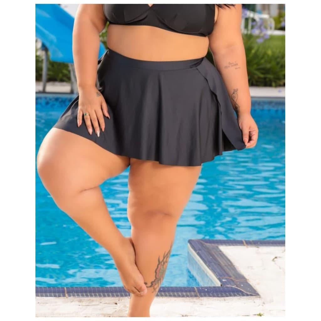 Saia Embutida  Avulsa Tipo Saida de Praia Plus Size Amaracao nas Laterais- Tamanhos 46 ate 60