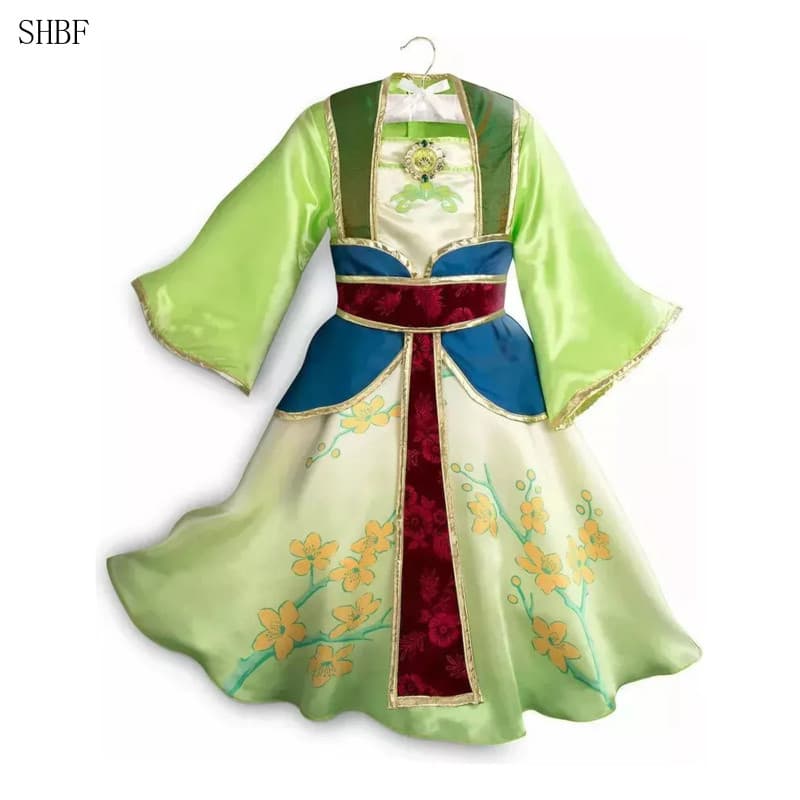 Vestido Infantil Mulan Fantasia de Festa GSLW