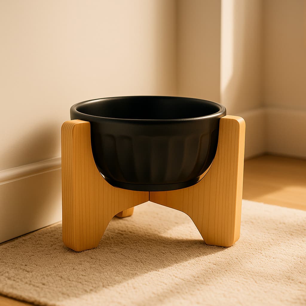 Comedouro Ajustável de Porcelana para Animais de Estimação DuoBlack