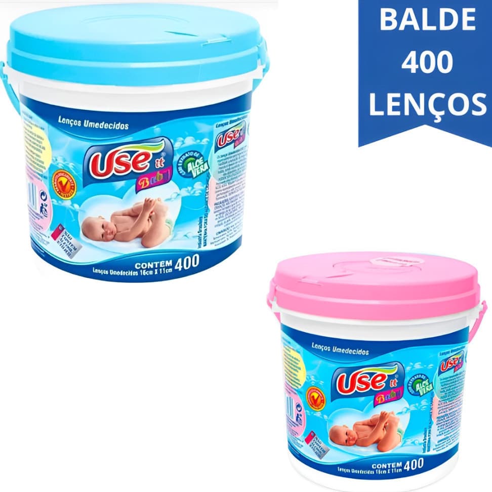 Lenços Umedecidos Balde Use It Baby 400 Unid - Atacado Econômico