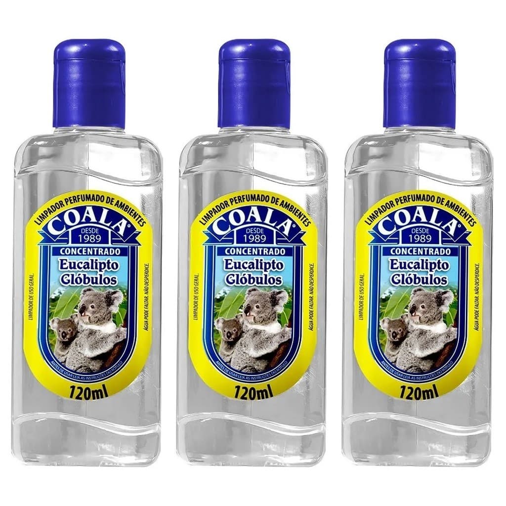 Kit 3 unidades Produto de Limpeza - Coala Limpador Perfumado de Ambientes - Eucalipto Glóbulos 120ML