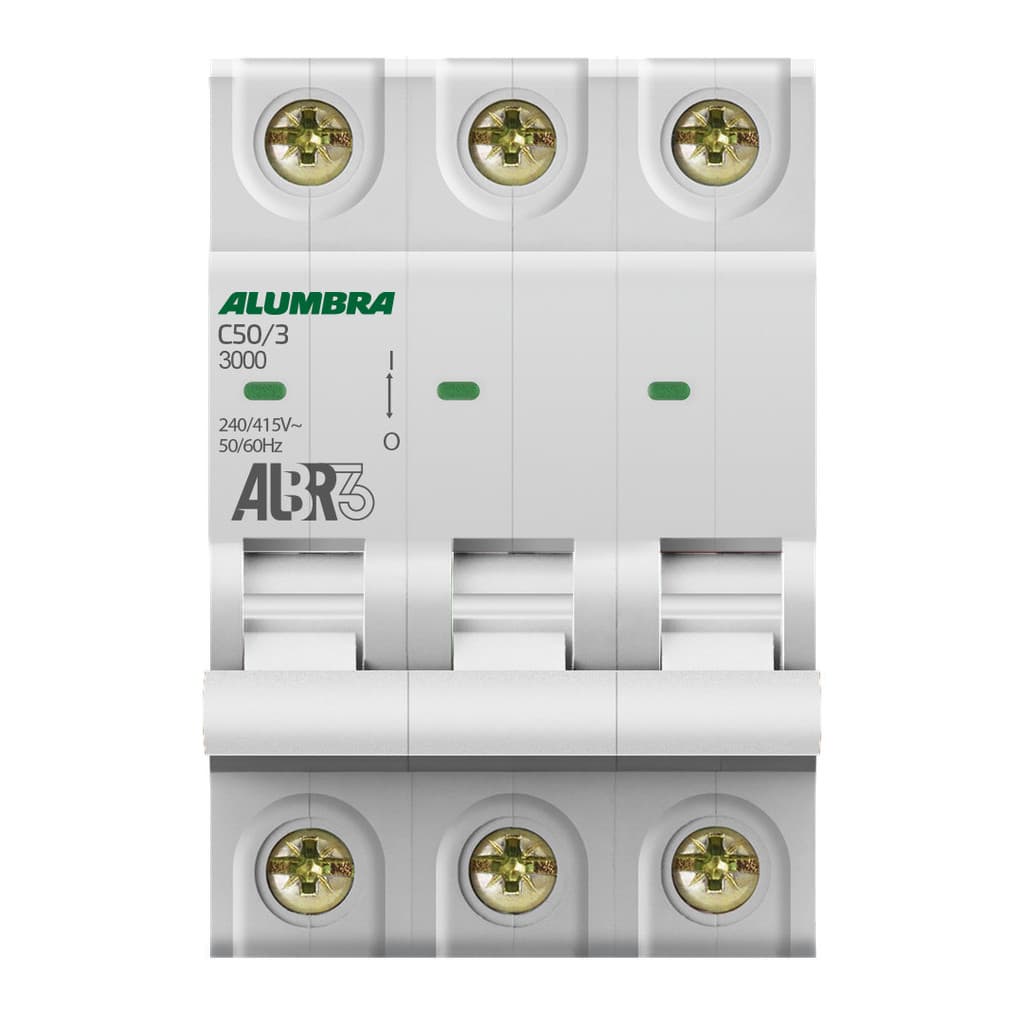 Disjuntor Tripolar 3P 50A Curva C ALBR3 Alumbra