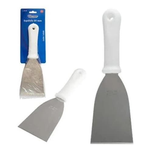 Espátula Chapeiro Para Lanche Reta 80mm Hambúrguer Cabo Resistente e Higiênico