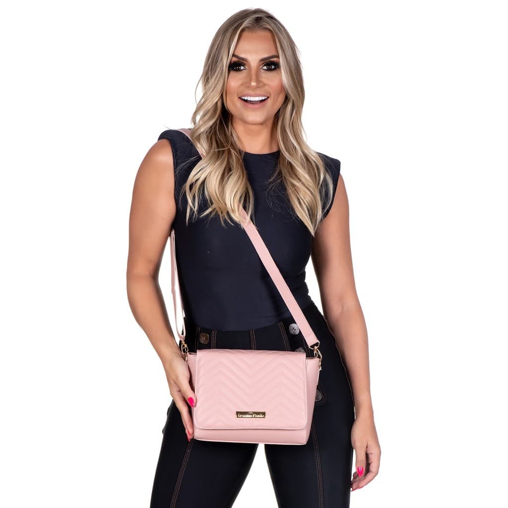 Bolsa Tiracolo Média Feminina Tampa Bordado Lançamento