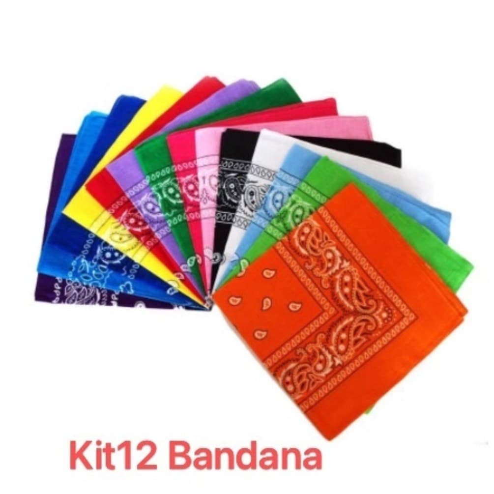 kit12 bandana Lenço de Pescoço Estampa Paisley / Bandana Feminina 5cor e 10cor