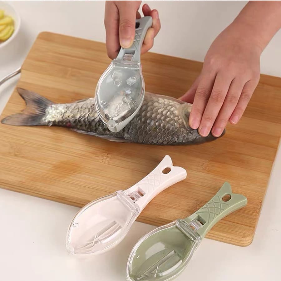 Raspador Com Coletor de Escama de Peixe Retira Escamas DESCAMADOR de PEIXE