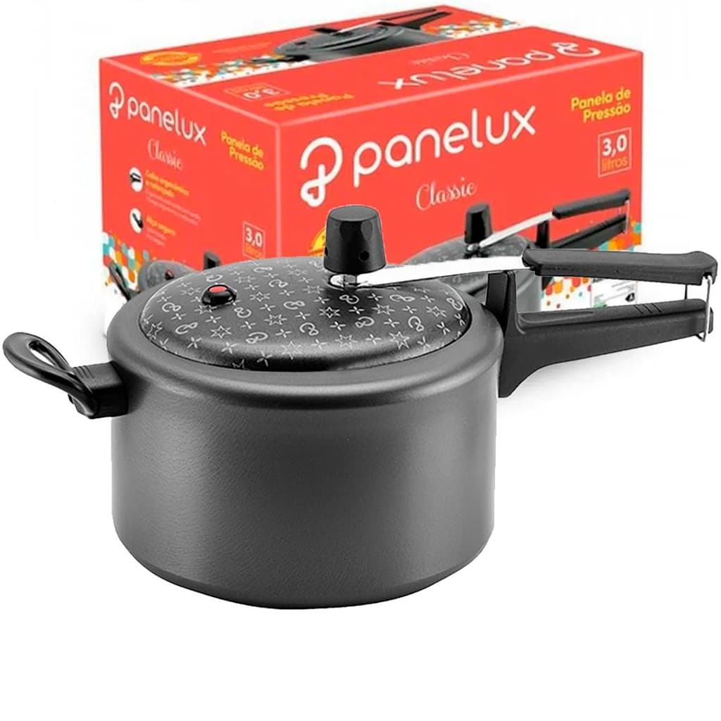 Panela de Pressão Alumínio Panelux Magnific Fechamento Interno 3,0L Antiaderente Grafite
