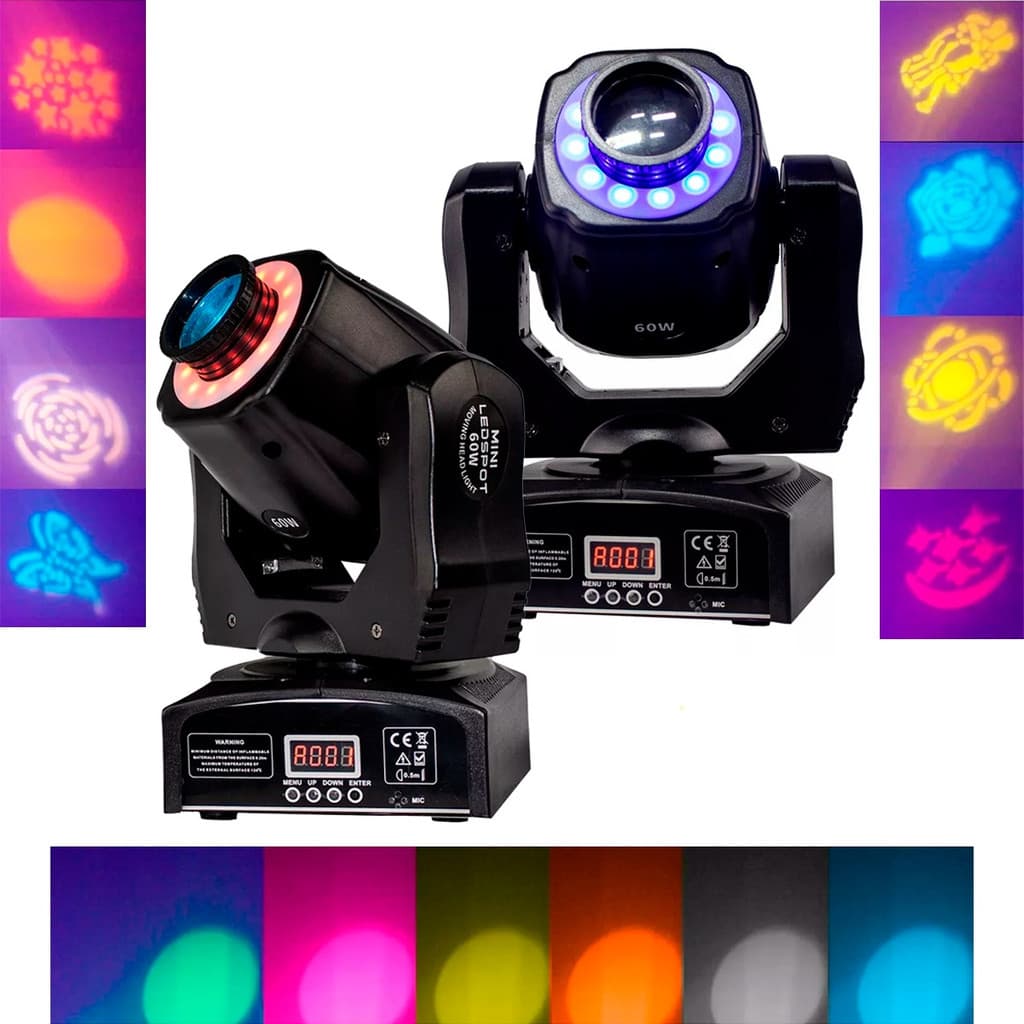 Moving 60w Head Spot Led Osram Globo Disco Cor Fita Led Kt2