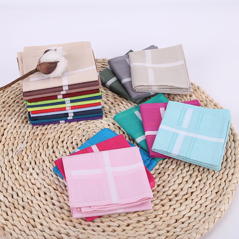 3 Unidades 43x43cm Toalhas Listradas Femininas Lenço De Algodão Macio Quadrado Moda Terno Bolso Suor