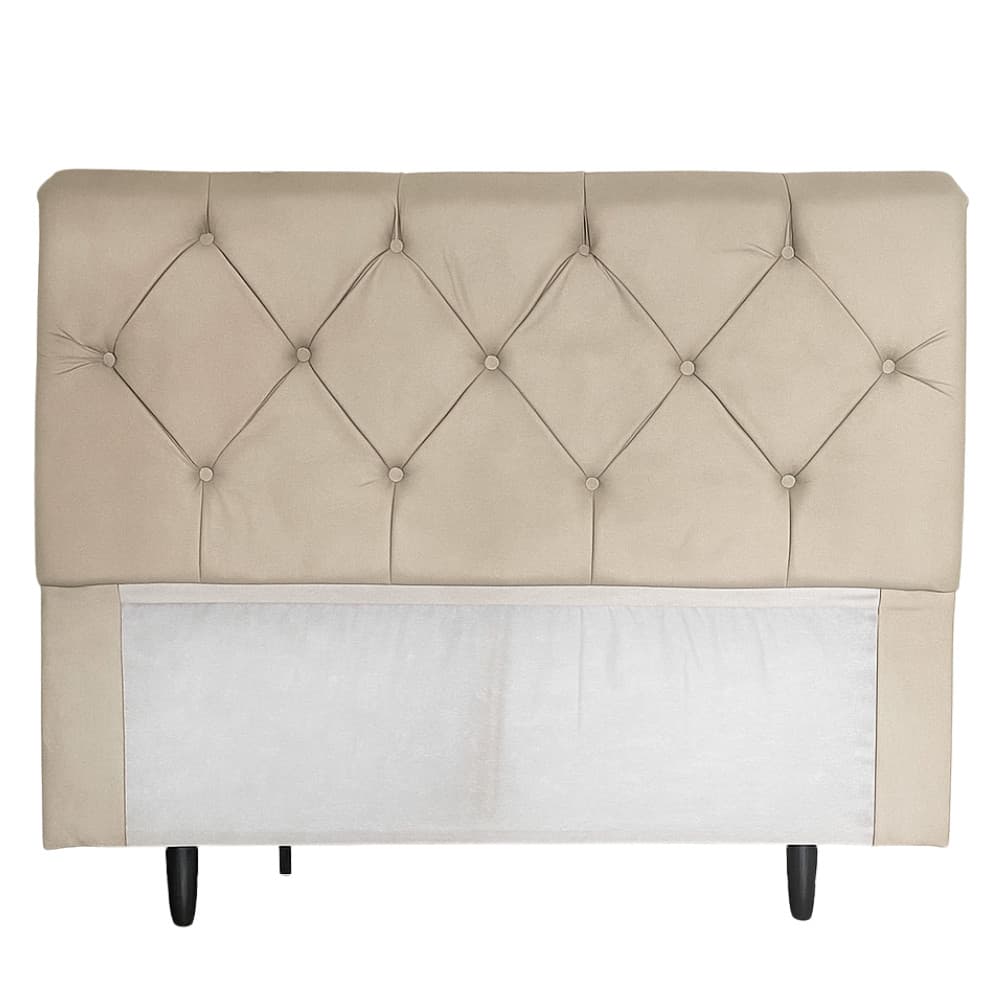 Cabeceira Essenza  Casal  140cm Suede Bege  – Élpis Móveis