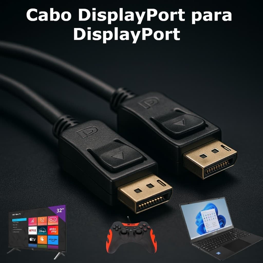 Cabo DisplayPort Para DisplayPort 1.8M DP-D4 4K Ultra HD Transmissão Dados Vídeo Áudio Digital