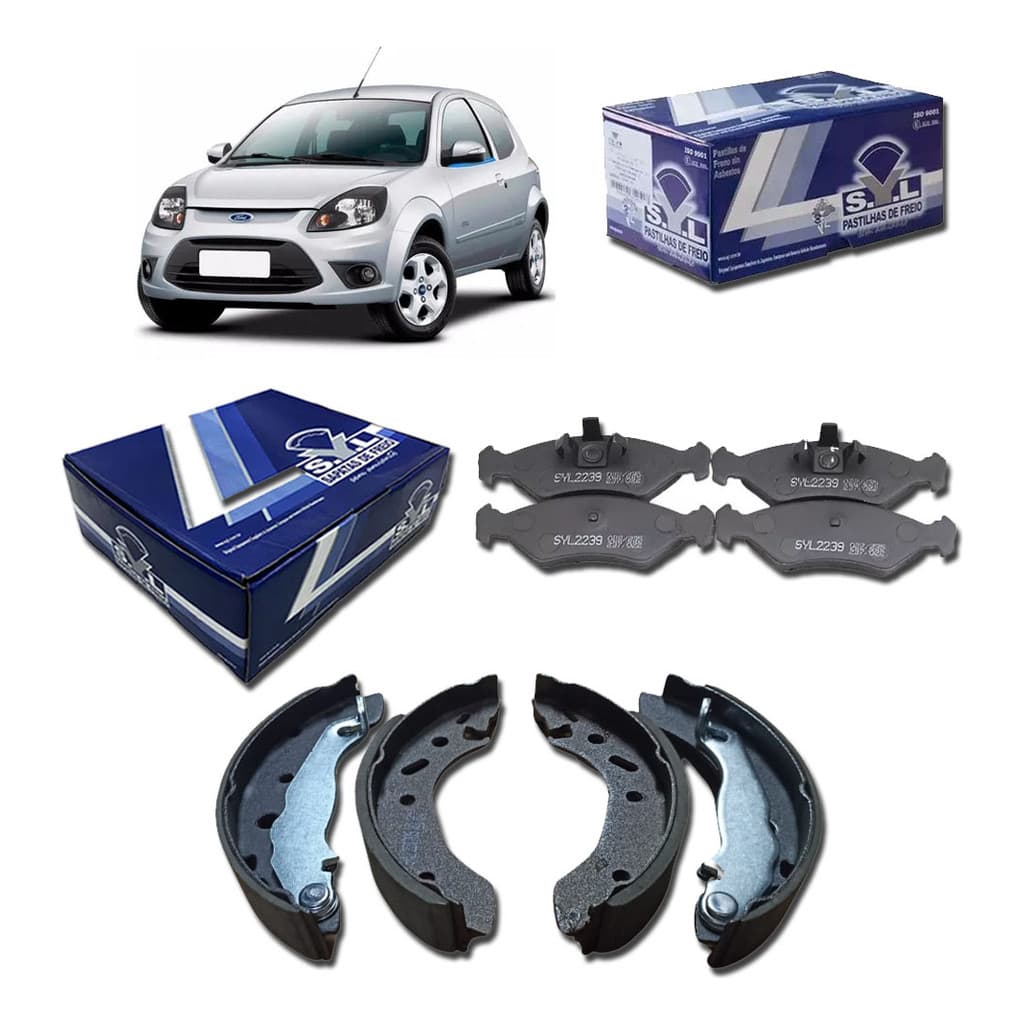 Kit Pastilha Freio + Sapata Ford Ka 1.0 2010 2011 2012 2013