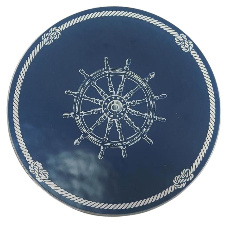 Prato de Sobremesa Decorativo com Âncora em Vidro