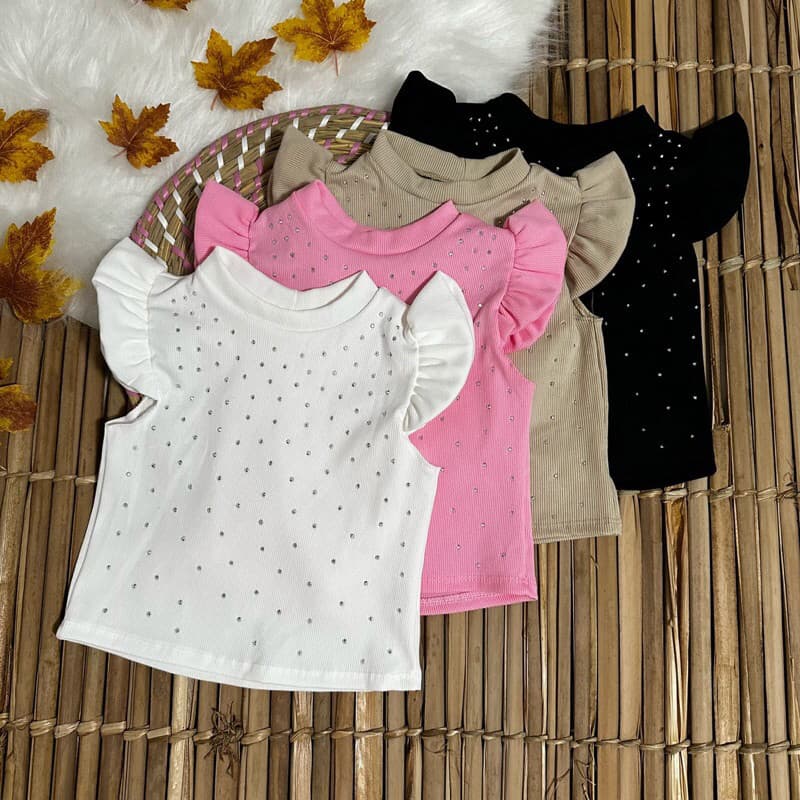 KIT COM 3 BLUSA INFANTIL MENINAS PRINCESA PEDRARIA