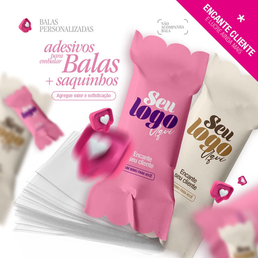 60 ADESIVOS PARA BALA Mimo para cliente Festas Corporativo Comemoracoes Studio Empresas Buffet Brinde Decoracao Presente