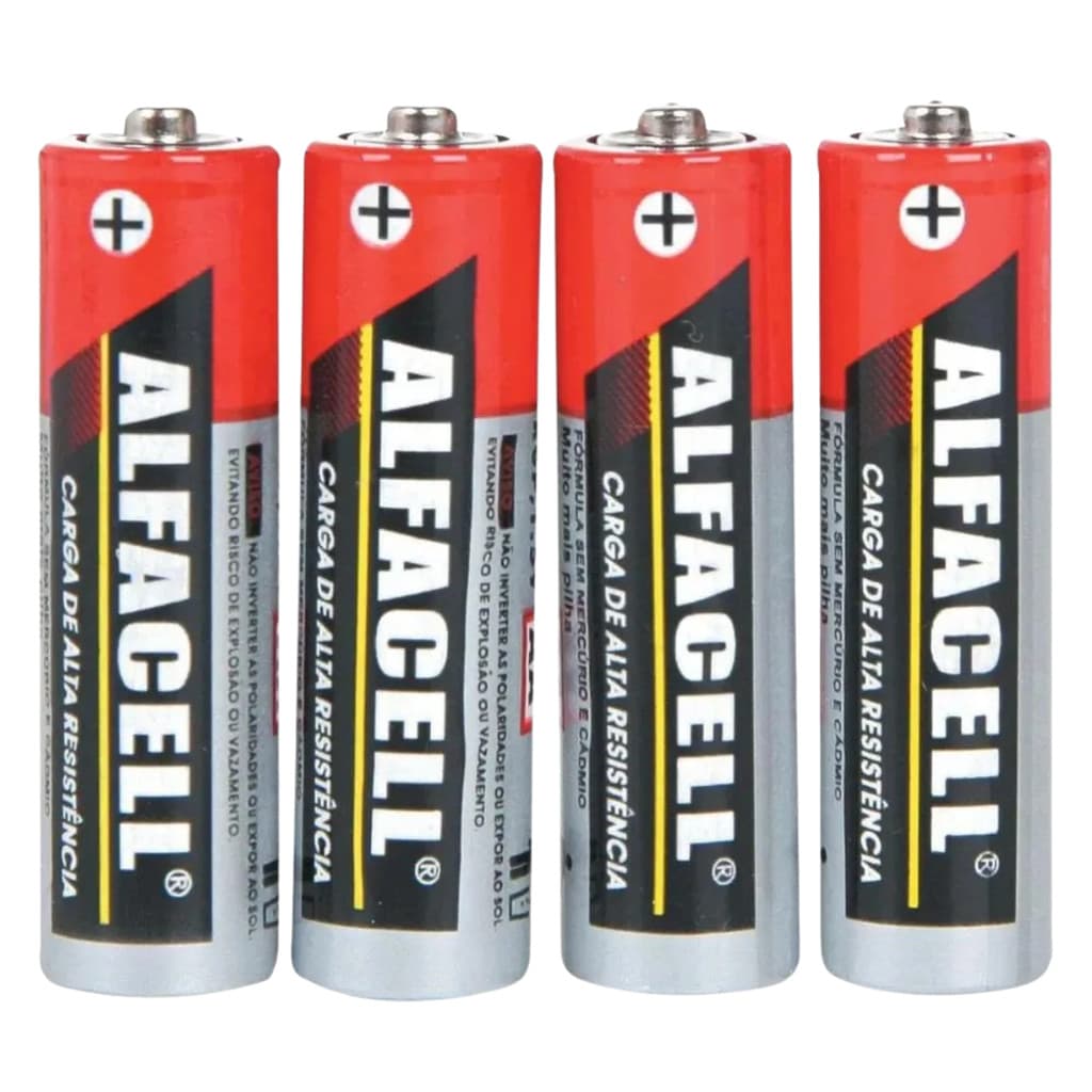 Pilhas Alfacell Embalagem com 04 Unidades AA ou AAA