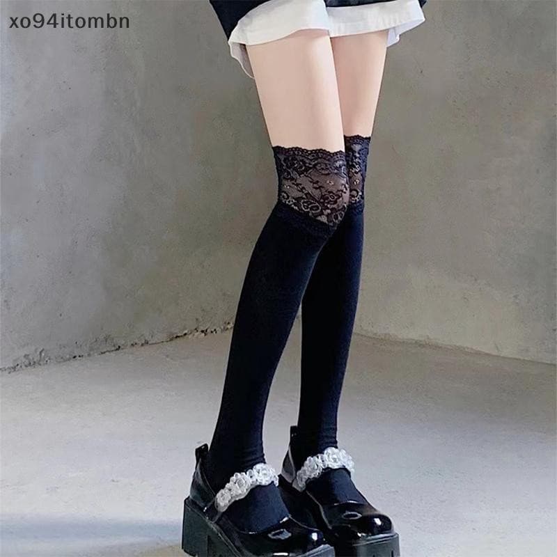 Moda Casual Inverno Quente Cor Sólida Elástica Japonesa JK Meias *-& -