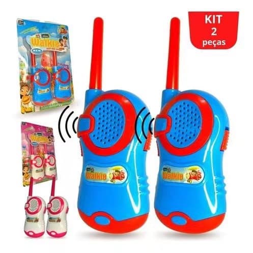 KIT Walkie Takie Radio Comunicador Infantil De Brinquedo 100m