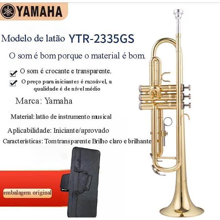 YAMAHA YAMAHA YTR-4335 Drop B Key Desempenho Profissional Trompete Exame Iniciante Dedicado Banhado a Ouro/Prata