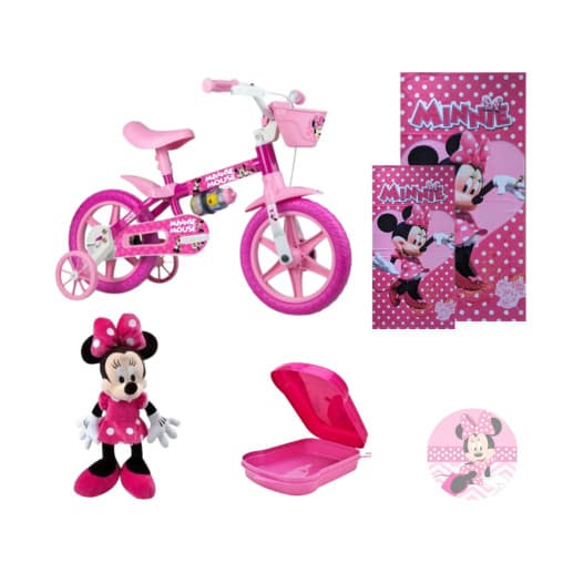 Bicicleta Minnie Aro 12 para Crianças – 5 itens