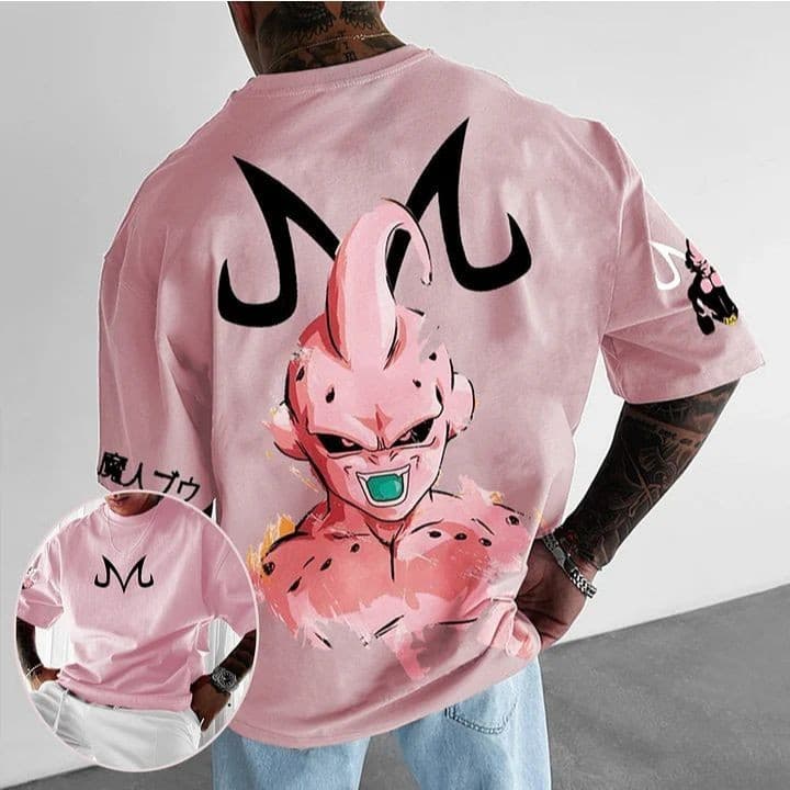 Camisa Camiseta Majin Boo Kid 100% Algodão Anime Streetwear Dragon Ball Z Plus Size