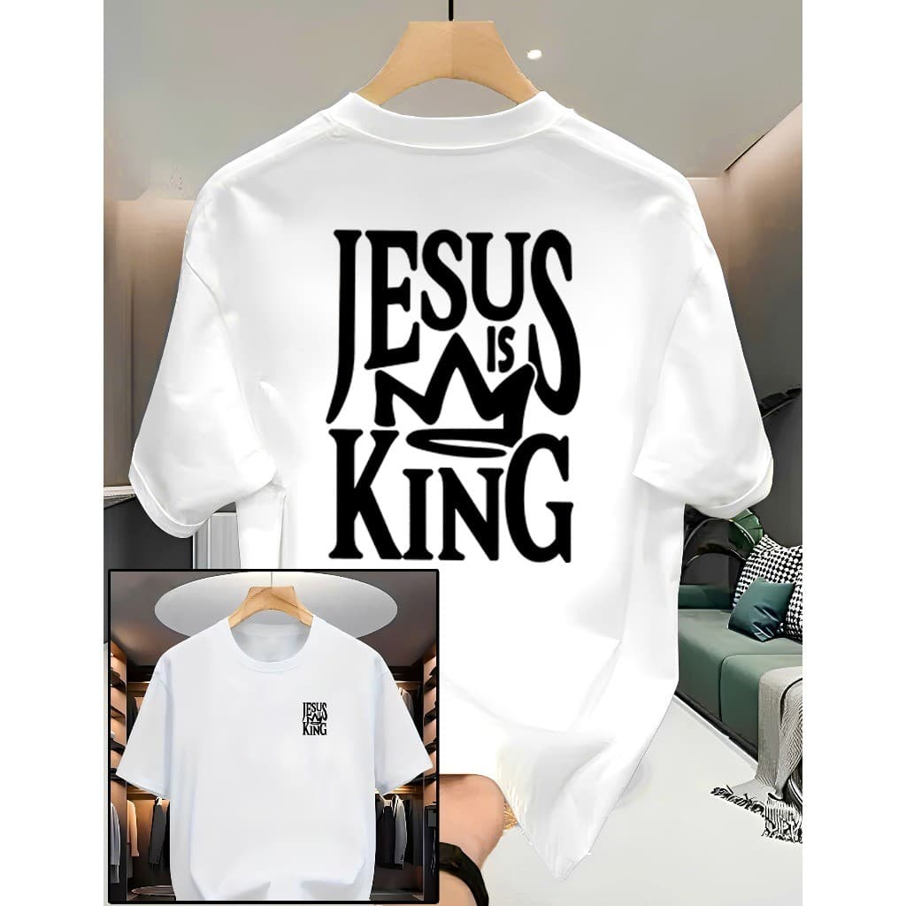 Camiseta Streetwear JESUS COROA KING Unissex Algodão Masculina Feminina Estampa Qualidade Premium