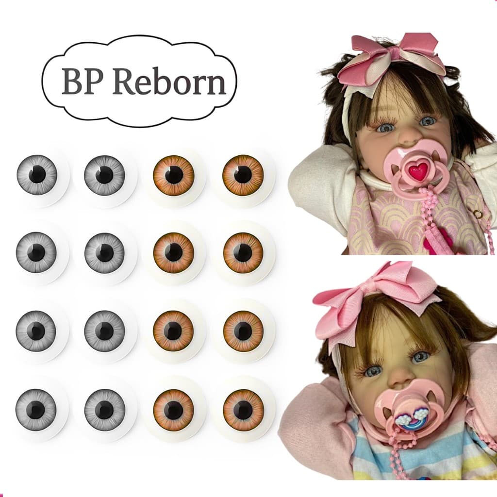 Olho para Arte Bebê Reborn Lote 10 Olhos (5 Pares) 16mm Ao 22mm Boneca Reborn Acessórios