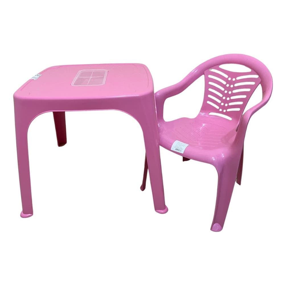 Mesa Infantil Rosa + 01 Cadeira Infantil Plasnorthon Kit