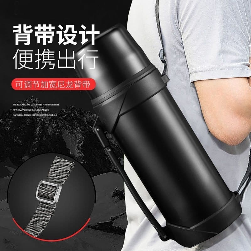 2 ,5 Litros Garrafa Térmica Grande Camping Conserva Inox Térmica Com Infusor Prata Dourada De Água Café Parede Dupla