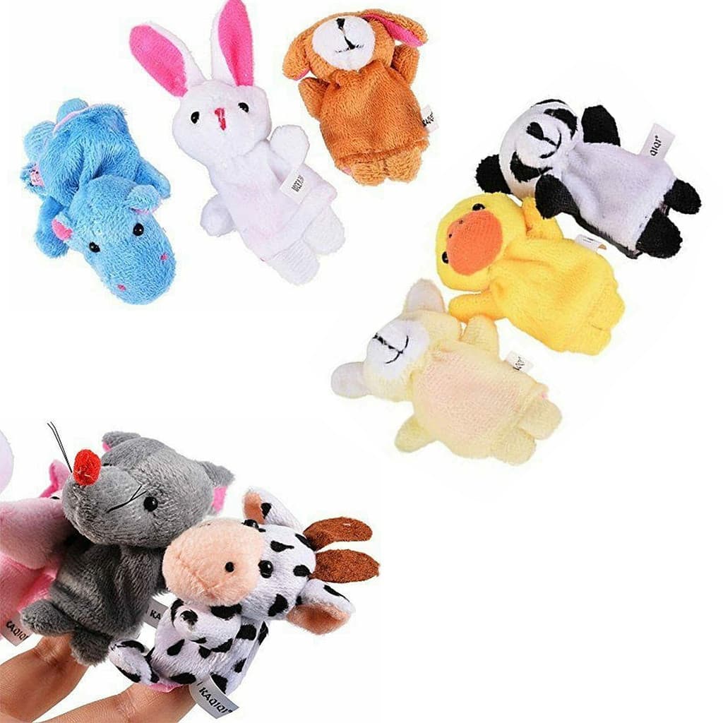 10PCS Bonecos De Pelúcia Biológicos Com Dedo De Animal Bonitinho Brinquedos Para Crianças Festa De Aniversário Favorece Presente De Natal Ducha De Bebê Presentes