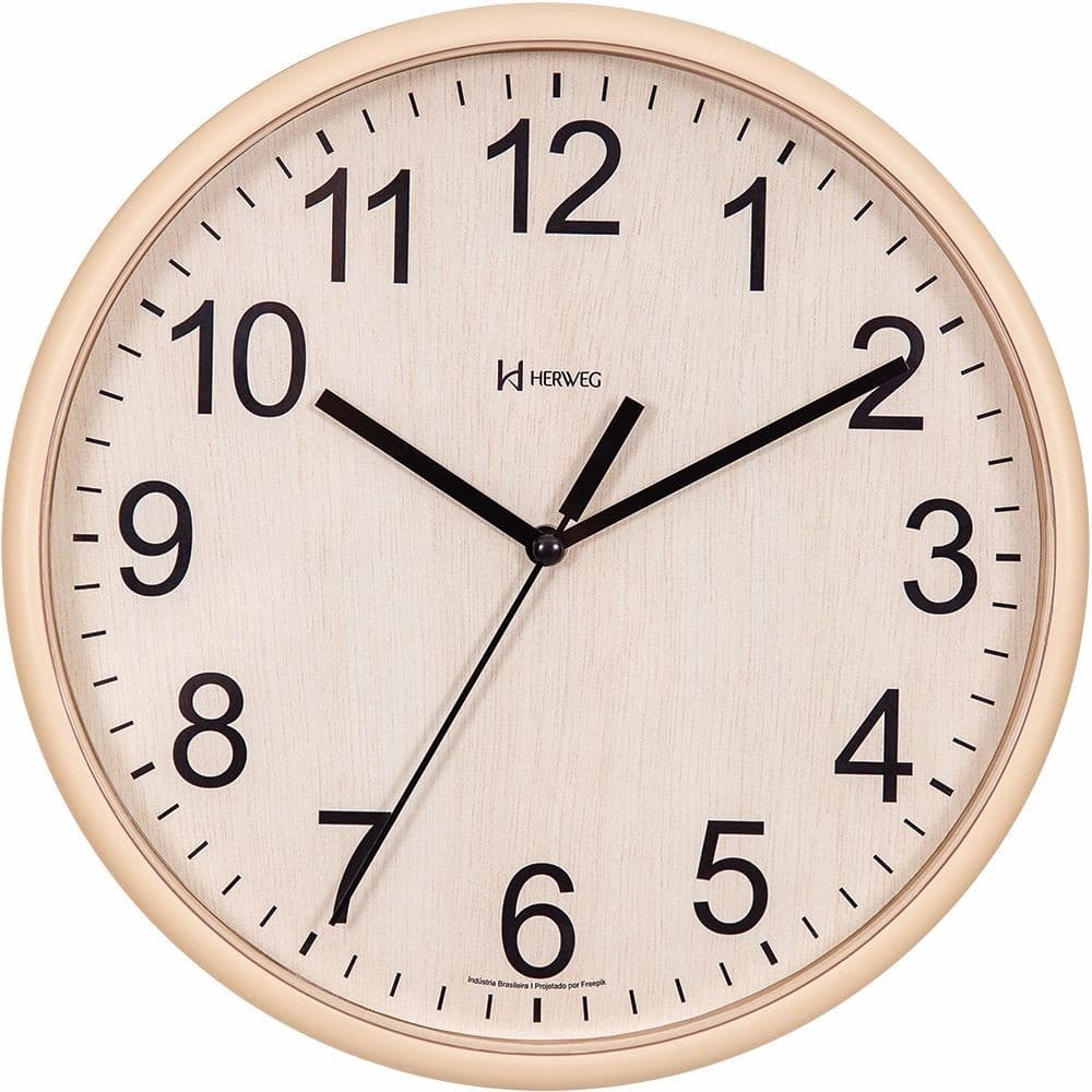 Relógio de Parede Herweg Clássico Redondo 26 cm 660082-324