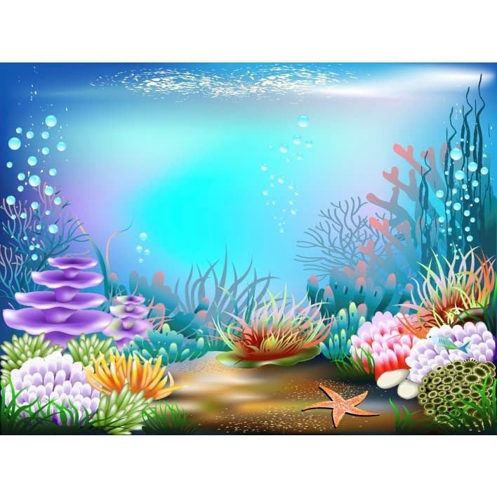 Fundo Fotografico Fundo do Mar Cenario Tecido 1,50 x 2,20m