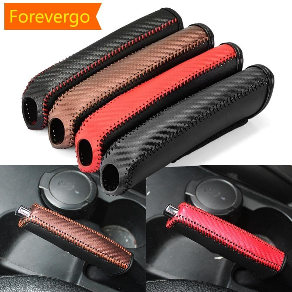 forevergo Universal Car PU Leather Gears Capa De Freio De Mão Alavanca De Mudança Coleiras Anti-Skid Estacionamento Automático I9R1