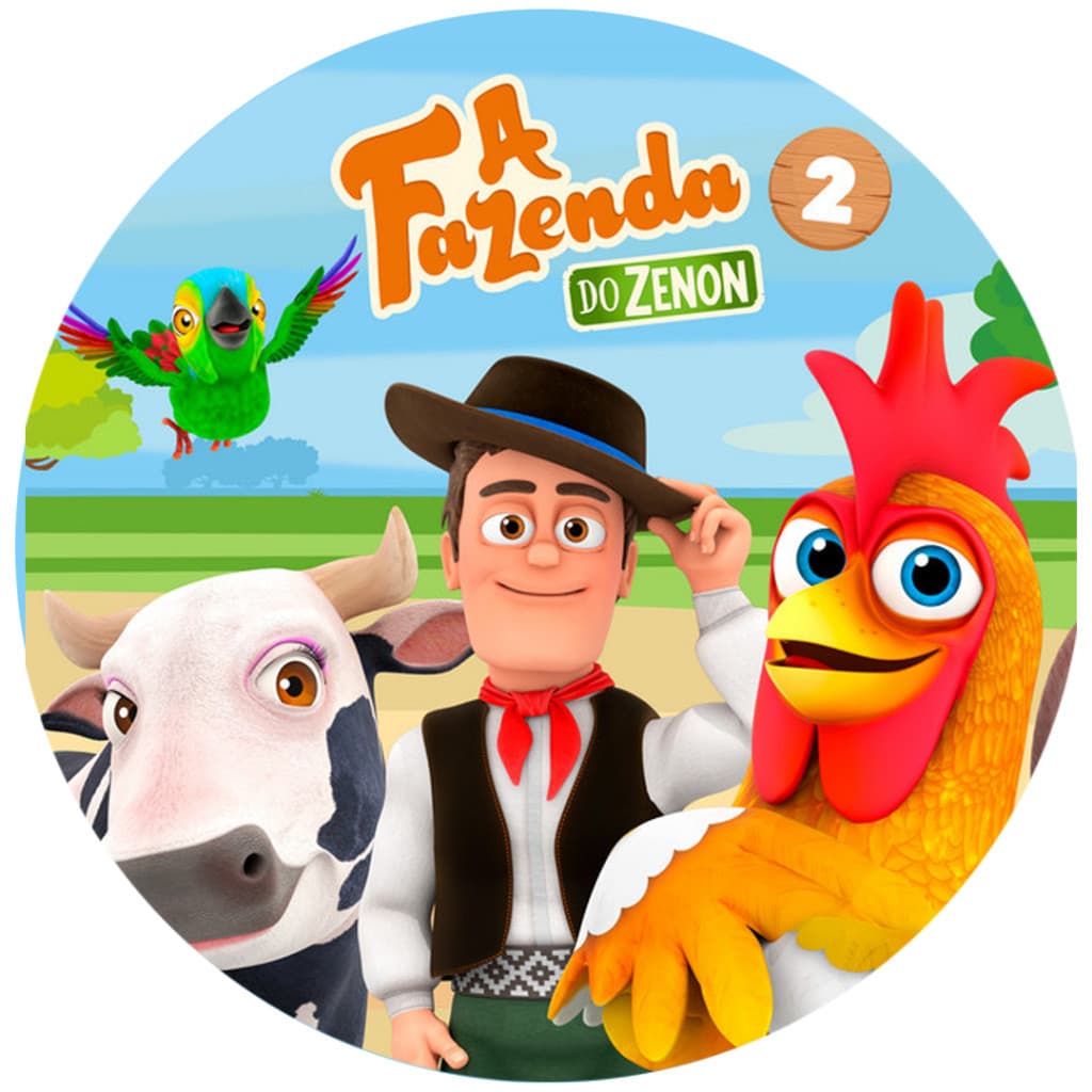 Painel Festa Tema A Fazenda Do ZENON 50x50 Tecido Com Elástico