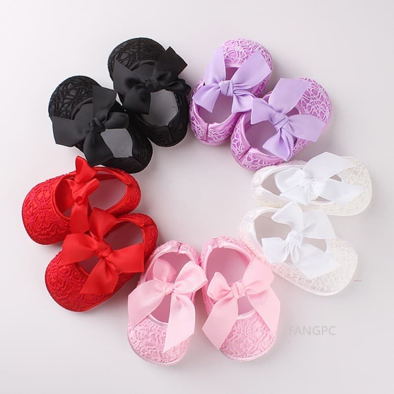 Sapatos De Bebê Antiderrapantes Com Sola Macia : Novos Princesa Bordado De Borboleta E Decoração De Laço