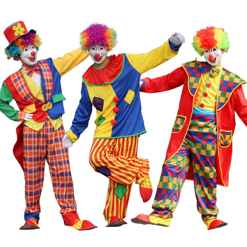 Trajes de desempenho de palhaço adulto de Halloween trajes de dança de palco