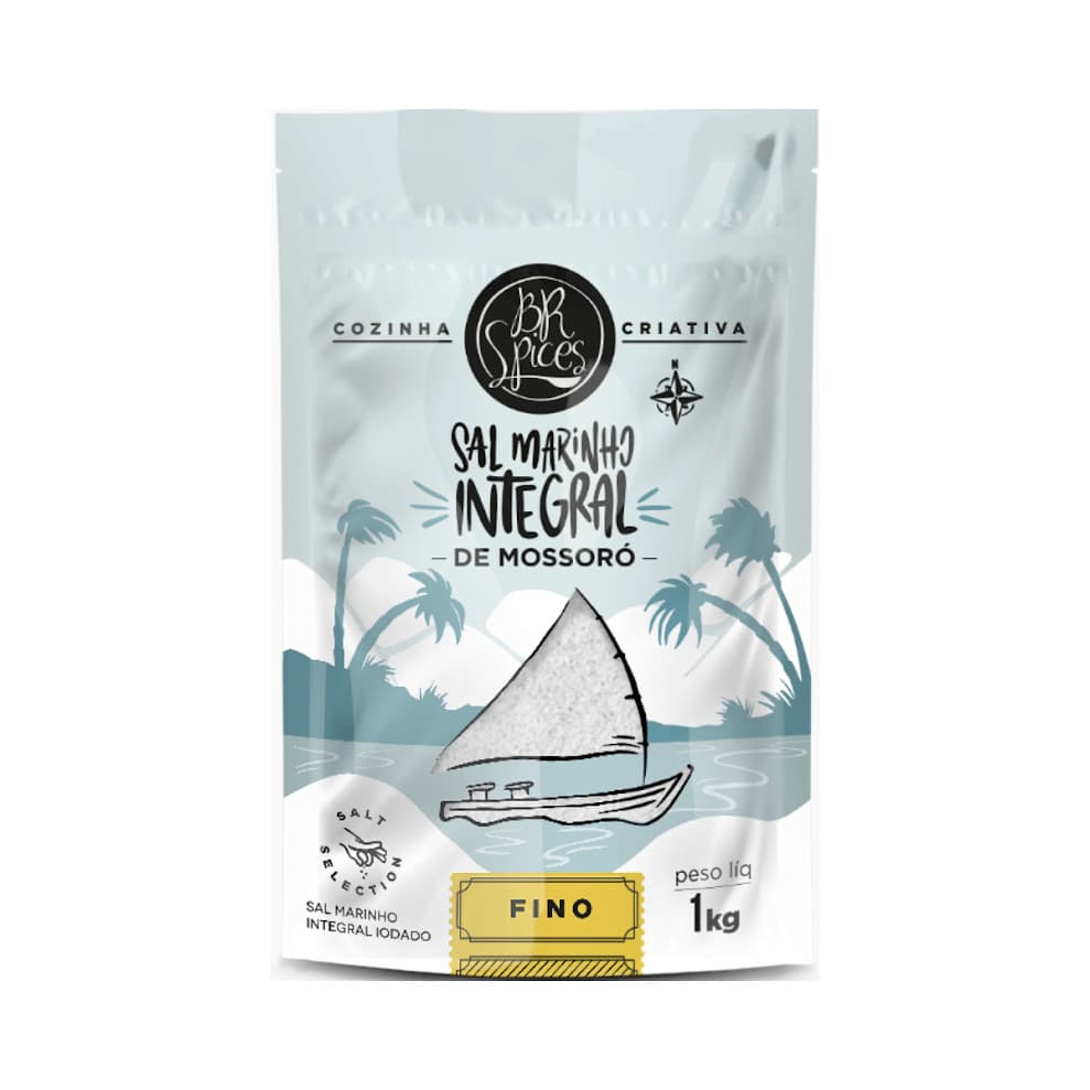 Sal Marinho Integral Mossoró 1kg Fino BR Spices