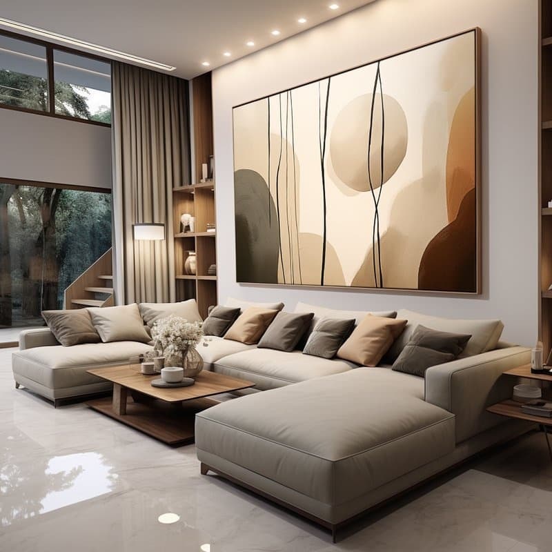 Quadro Decorativo 110x80cm Abstract neutral Colors  Hall da Luxo Sala Quarto Casa Decoração De Parede Mdf Adesivo