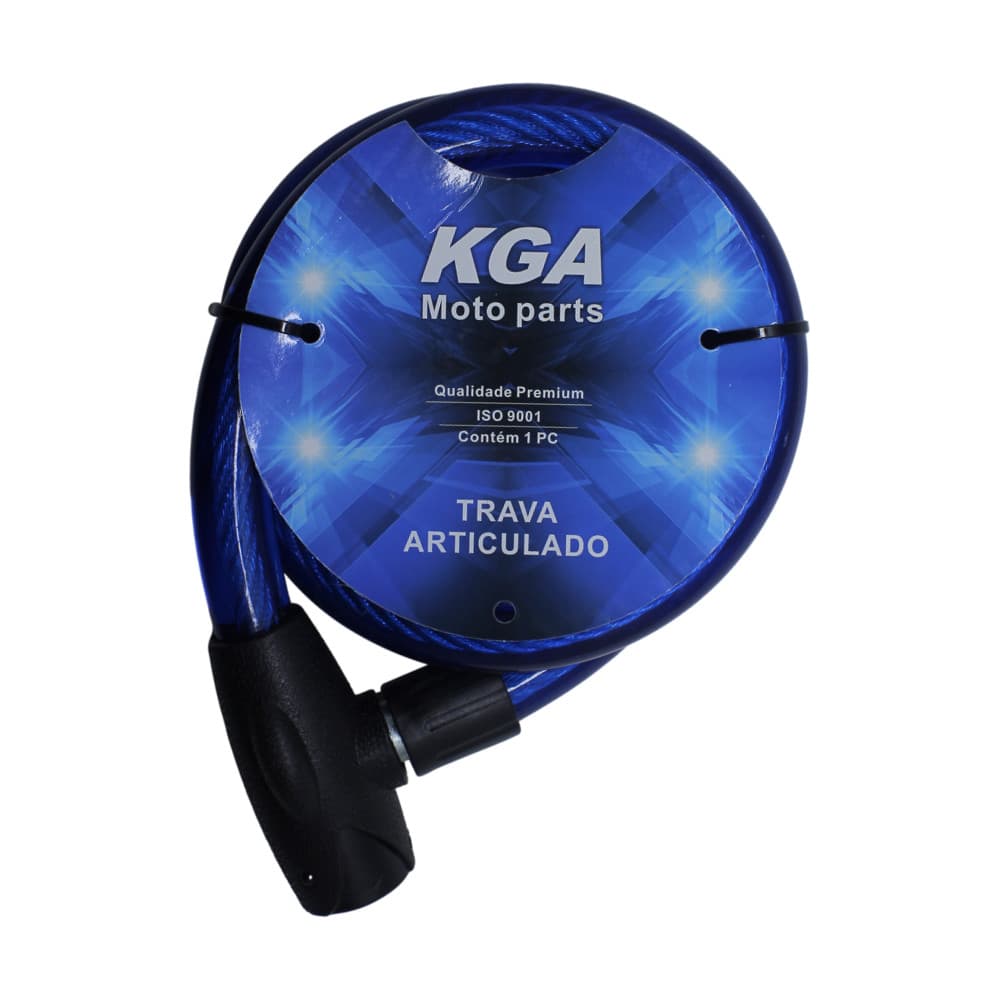 Trava Antifurto Articulada C/Cadeado Para Moto 2,5x100cm Kga