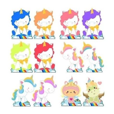 Decoração Unicórnio Baby - 10 Displays De 30cm