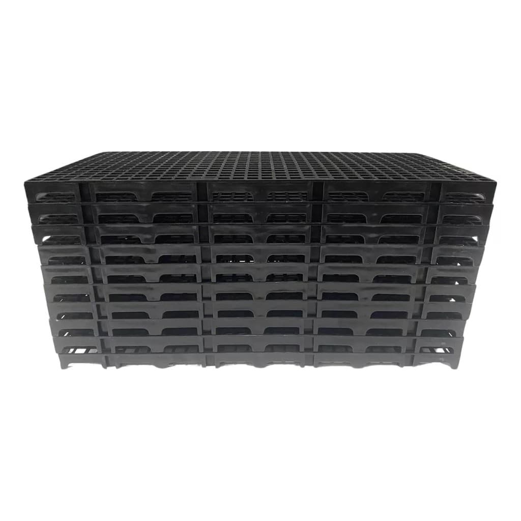 Kit 2 Palete Estrado Plástico Preto 25x50cm Pallet Piso Plástico Modular