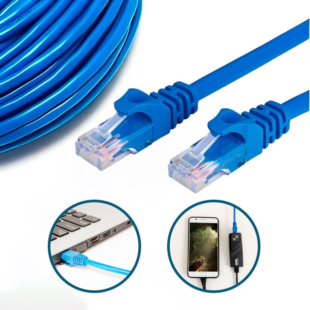 Cabo De Rede Cat5 20 Metros Ethernet Lan Giga 10/1000