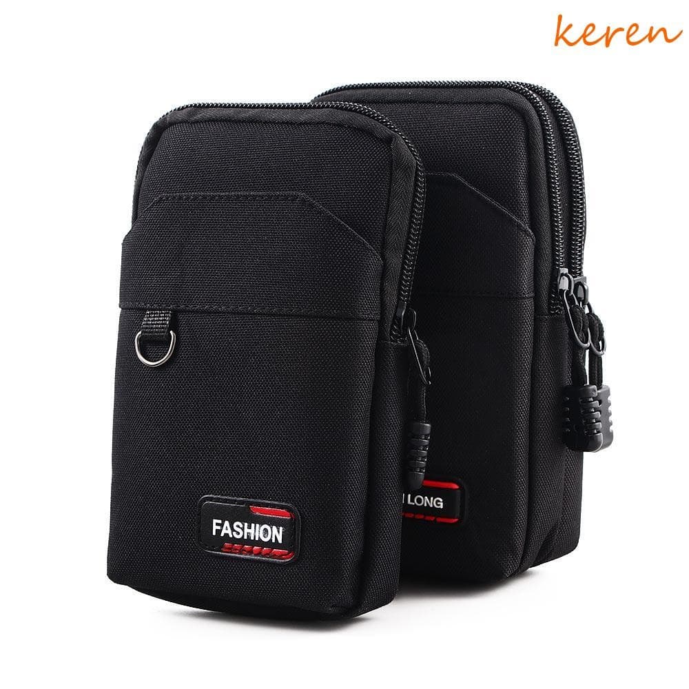 Bolsa Para Telefone Celular KEREN Camping Outdoor Men De Uma Camada/Dupla De Nylon Colth Green EDC Molle Purse