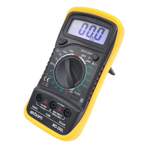 Multímetro Digital Profissional Multiteste MD-200L Com Bipe