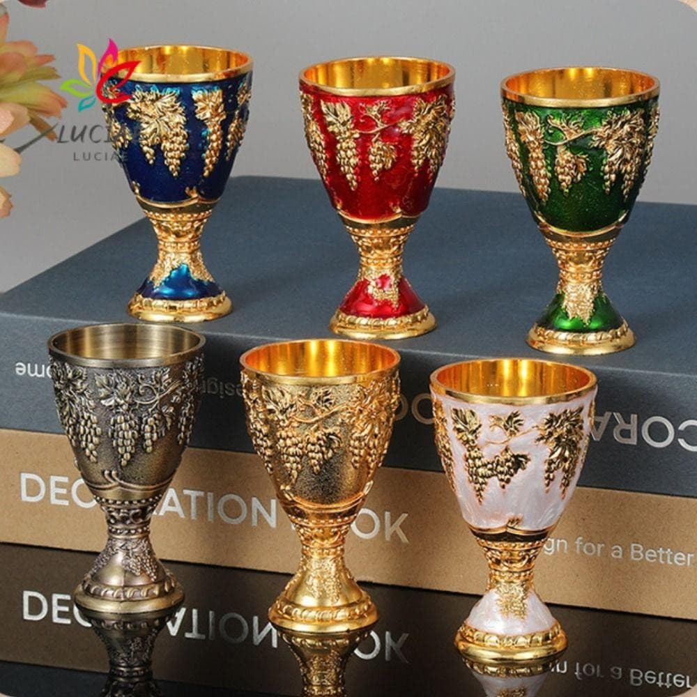 Cálice De Vodka LUCIAE , Copos De Vinho De Liga Retrô , Copo De Licor Vermelho Estilo Europeu