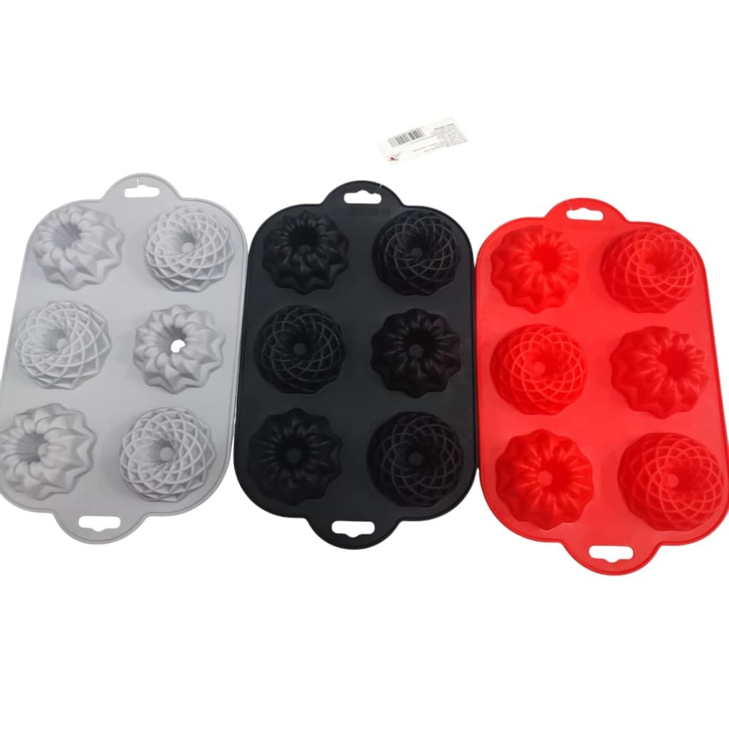 Forma Assadeira Silicone Air Fryer Para Cupcake Muffin Bolos 6 Cavidades até 230C BPA Free
